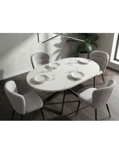 TAVOLO DA PRANZO ALLUNGABILE MARTIN CM Ø 100X78 (APERTO CM 140X100X78) 