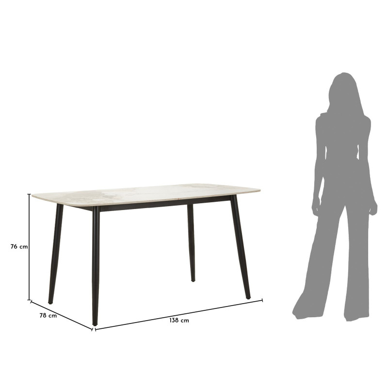 TAVOLO DA PRANZO JOSH CM 138X78X76 