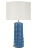 Lampe à poser bleue et blanche en céramique, fer et tissu Ø 30 x 52 cm Gliss