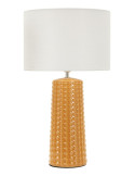 Lampe à poser moutarde et blanche en céramique, fer et tissu Ø 30 x 52 cm Gliss