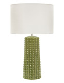 Lampe à poser vert olive et blanche en céramique, fer et tissu Ø 30 x 52 cm Gliss