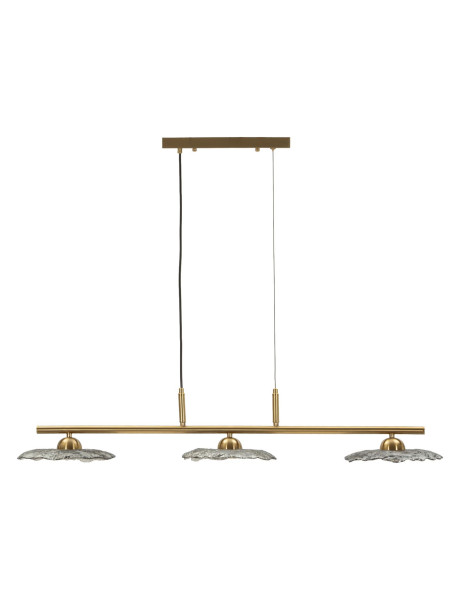 LAMPADARIO EMILY 3 LUCI VETRO GRIGIO CM 100X24X18 