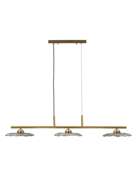 LAMPADARIO EMILY 3 LUCI VETRO GRIGIO CM 100X24X18 