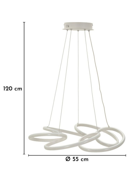 LAMPADARIO LED GLOVY BIANCO CM Ø 55X120 (LUCE CON 3 TEMPERATURE DI COLORE) 