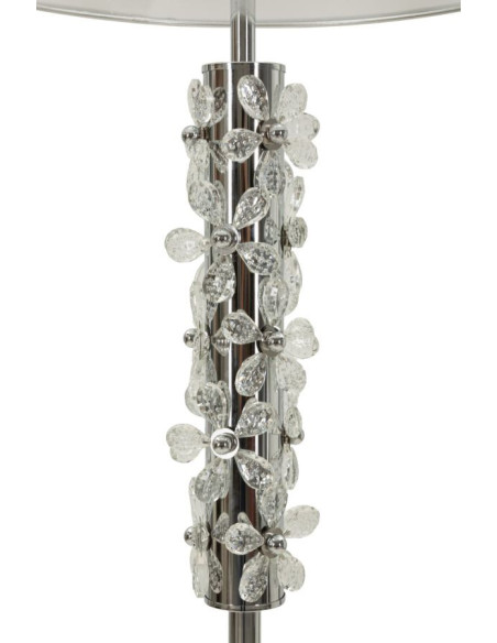 LAMPADA DA TAVOLO SILVER FLOWER CM Ø 35X74 