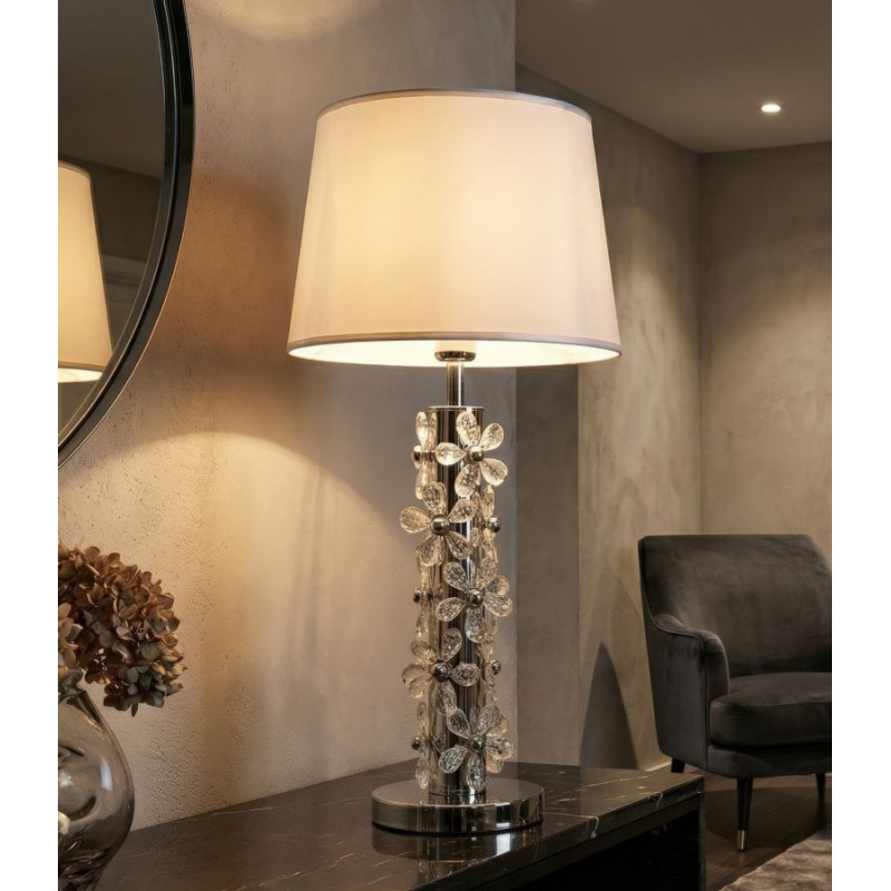 LAMPADA DA TAVOLO SILVER FLOWER CM Ø 35X74 
