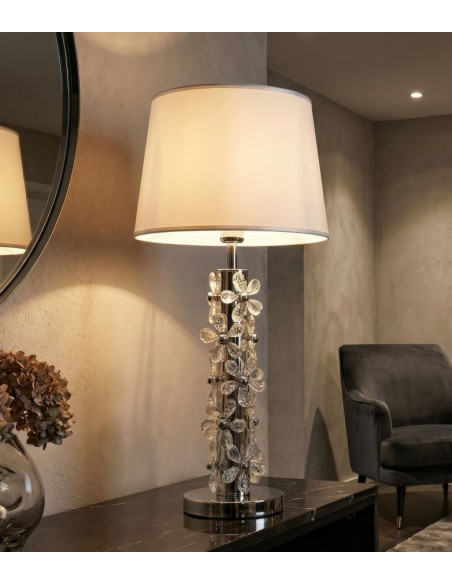 LAMPADA DA TAVOLO SILVER FLOWER CM Ø 35X74 