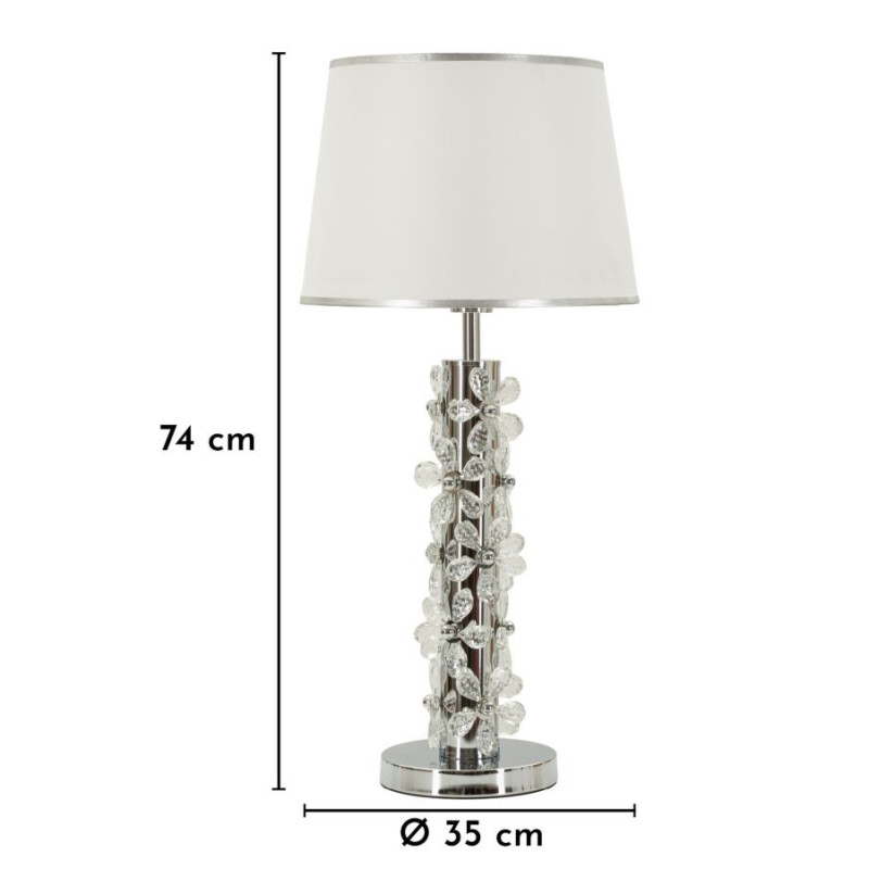 LAMPADA DA TAVOLO SILVER FLOWER CM Ø 35X74 