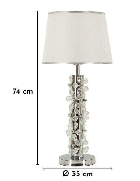 LAMPADA DA TAVOLO SILVER FLOWER CM Ø 35X74 