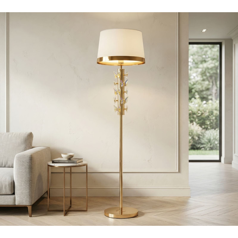 LAMPADA DA TERRA GOLD BUTTERFLY CM Ø 45X157 