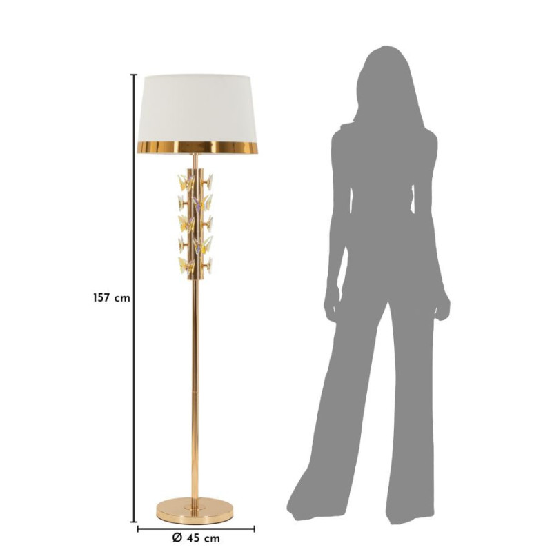 LAMPADA DA TERRA GOLD BUTTERFLY CM Ø 45X157 