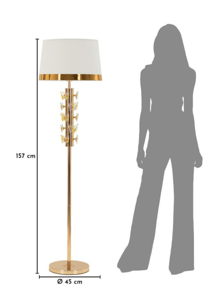 LAMPADA DA TERRA GOLD BUTTERFLY CM Ø 45X157 