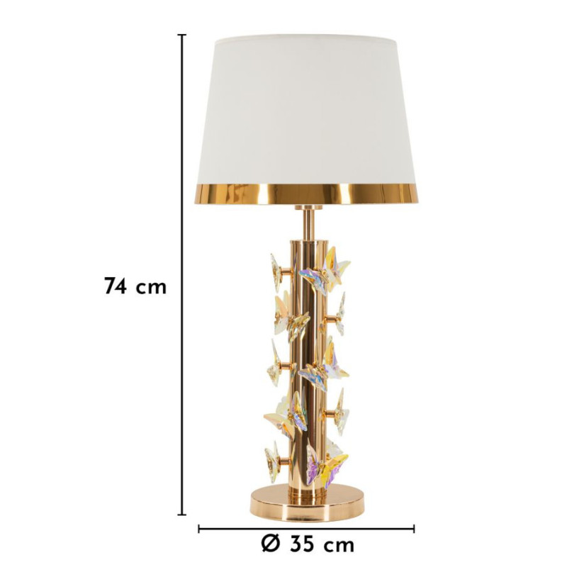LAMPADA DA TAVOLO GOLD BUTTERFLY CM Ø 35X74 
