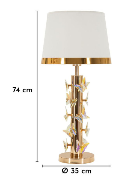 LAMPADA DA TAVOLO GOLD BUTTERFLY CM Ø 35X74 