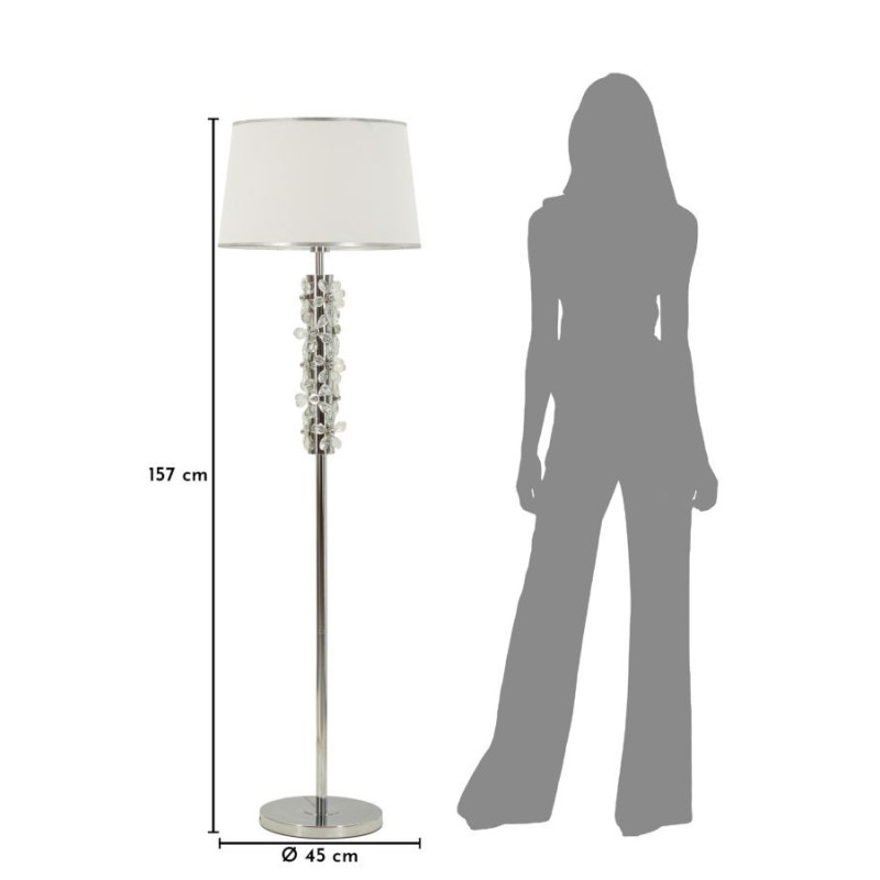 LAMPADA DA TERRA SILVER FLOWER CM Ø 45X157 