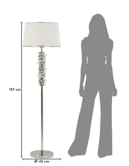 LAMPADA DA TERRA SILVER FLOWER CM Ø 45X157 