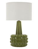 Lampe à poser vert olive et blanche en céramique, fer et tissu Ø 30 x 51,5 cm Gress