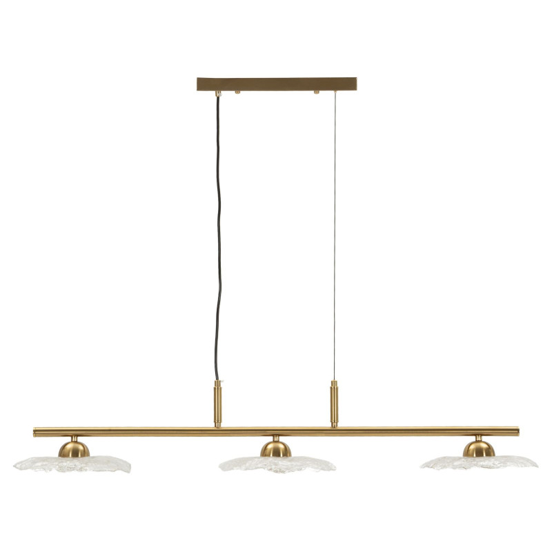 LAMPADARIO EMILY 3 LUCI VETRO TRASPARENTE CM 100X24X18 