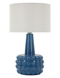 Lampe à poser bleue et blanche en céramique, fer et tissu Ø 30 x 51,5 cm Gress