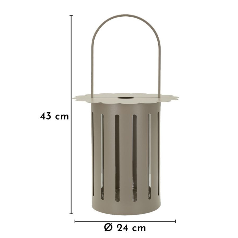 LANTERNA SATURNO TORTORA CM Ø 24X43 