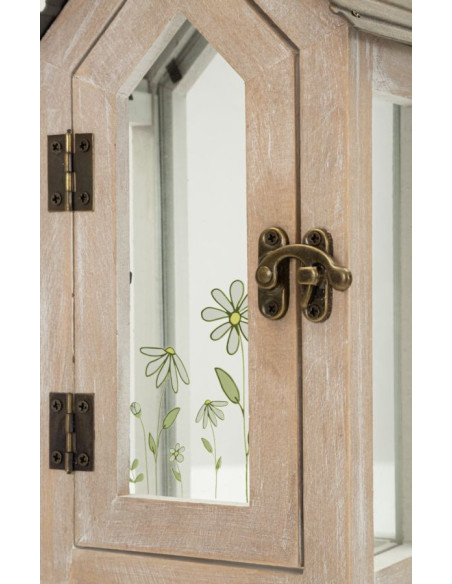 LANTERNE HOME FLOWER COPPIA CM 18X13X36-12,5X8,5X25 (VETRO TEMPERATO) 