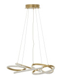 Suspension LED dorée et blanche en aluminium, fer et PVC Ø 55 x 120 cm Glovy