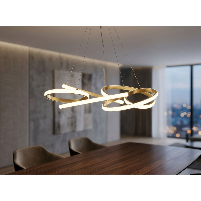 LAMPADARIO LED GLOVY GOLD CM Ø 55X120 (LUCE CON 3 TEMPERATURE DI COLORE) 