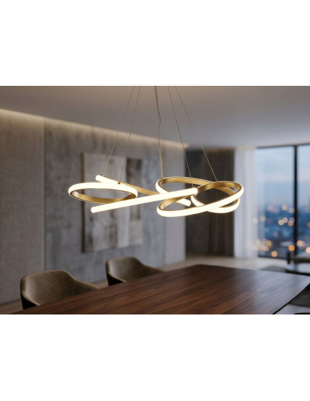 LAMPADARIO LED GLOVY GOLD CM Ø 55X120 (LUCE CON 3 TEMPERATURE DI COLORE) 