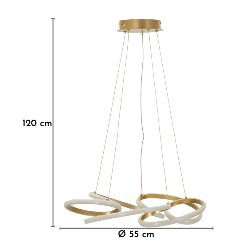 LAMPADARIO LED GLOVY GOLD CM Ø 55X120 (LUCE CON 3 TEMPERATURE DI COLORE) 