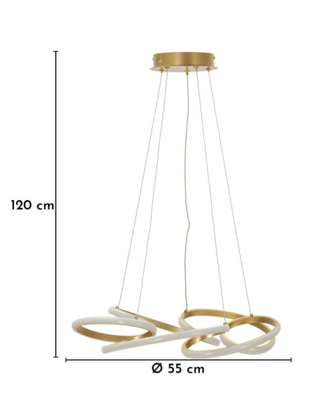 LAMPADARIO LED GLOVY GOLD CM Ø 55X120 (LUCE CON 3 TEMPERATURE DI COLORE) 