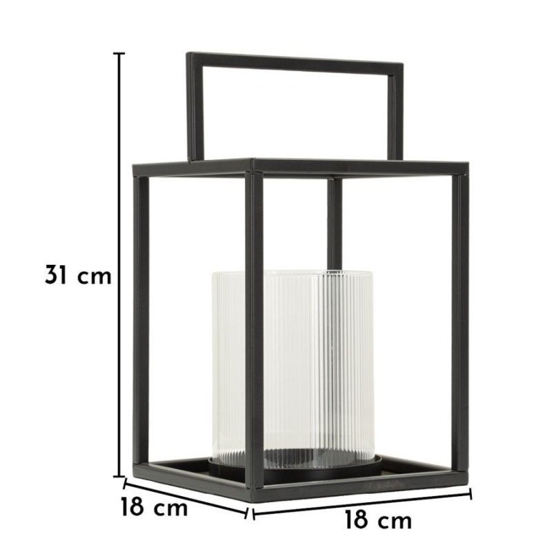 LANTERNA SIMPLY OPEN CM Ø 18X31 (VETRO TEMPERATO) 