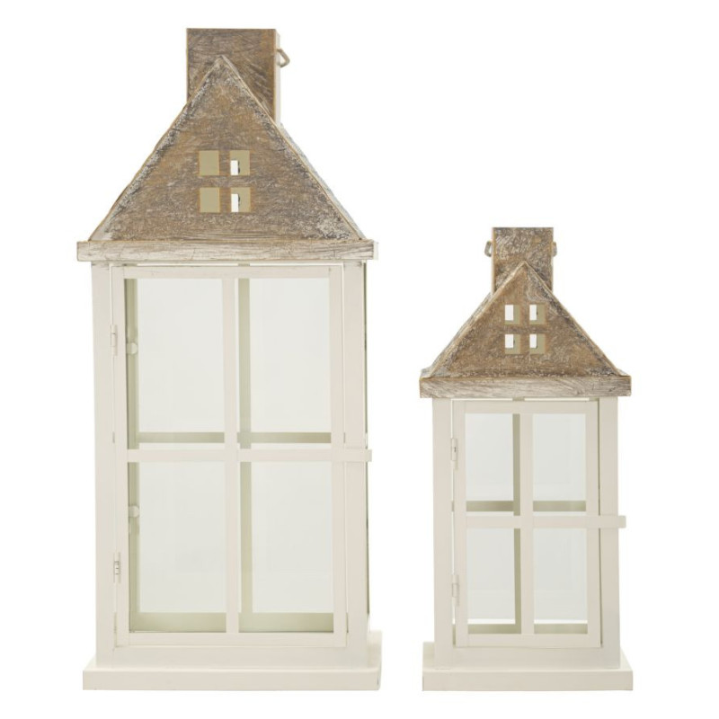 LANTERNE HOME COPPIA CM 24,5X24,5X55-17X17X37,5 (VETRO TEMPERATO) 