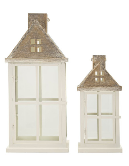LANTERNE HOME COPPIA CM 24,5X24,5X55-17X17X37,5 (VETRO TEMPERATO) 