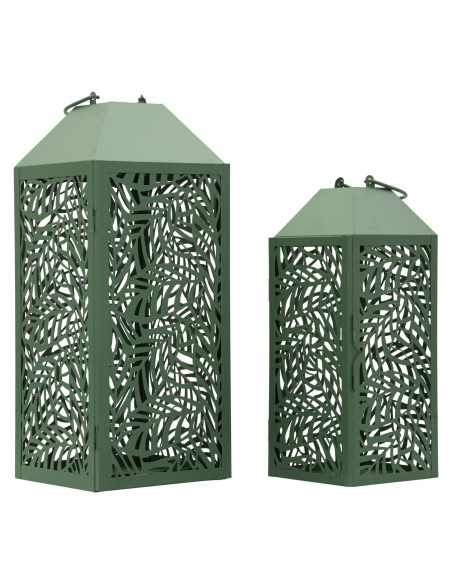 LANTERNE CARVING COPPIA CM 17,8X17,8X44-13,8X13,8X34 