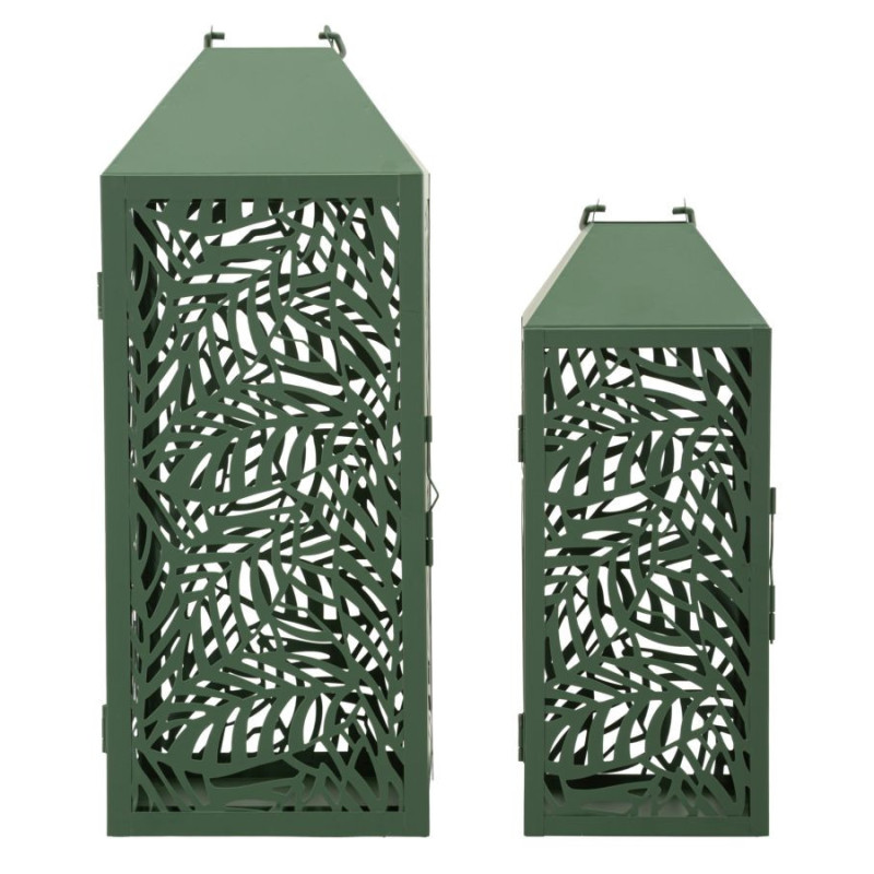 LANTERNE CARVING COPPIA CM 17,8X17,8X44-13,8X13,8X34 