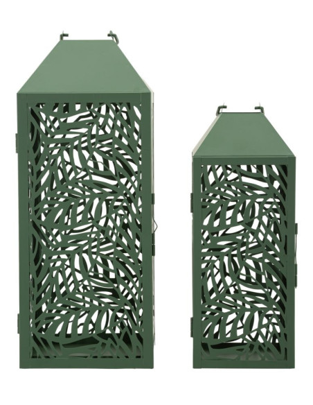 LANTERNE CARVING COPPIA CM 17,8X17,8X44-13,8X13,8X34 