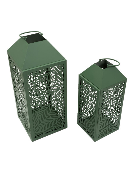 LANTERNE CARVING COPPIA CM 17,8X17,8X44-13,8X13,8X34 