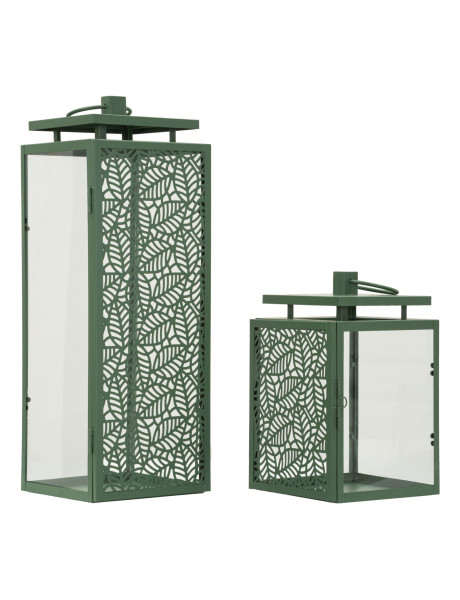 LANTERNE HALL COPPIA CM 15X14,5X41,5-15X14,5X24 (VETRO TEMPERATO) 