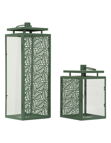 LANTERNE HALL COPPIA CM 15X14,5X41,5-15X14,5X24 (VETRO TEMPERATO) 