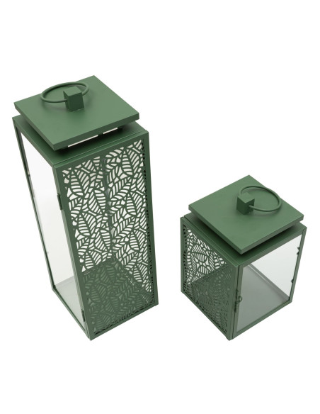 LANTERNE HALL COPPIA CM 15X14,5X41,5-15X14,5X24 (VETRO TEMPERATO) 