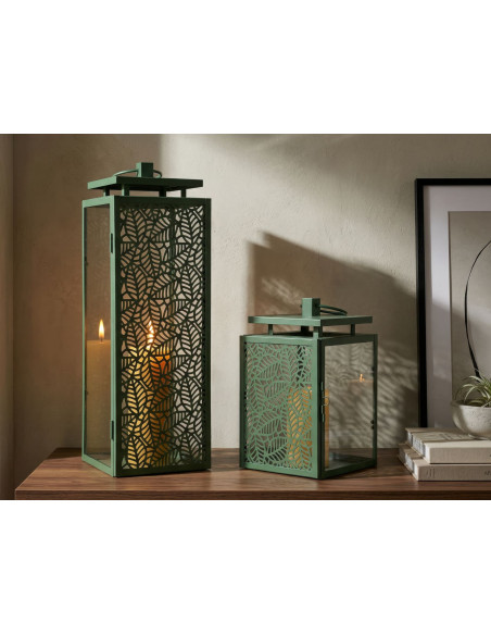 LANTERNE HALL COPPIA CM 15X14,5X41,5-15X14,5X24 (VETRO TEMPERATO) 