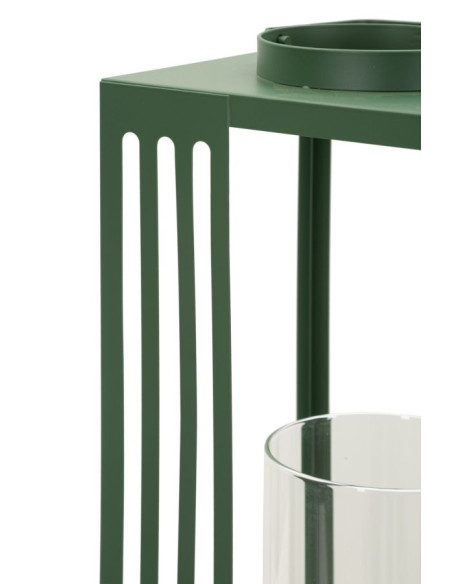LANTERNE LINEE COPPIA CM 18,3X18,3X43,5-15X15X36,5 (VETRO TEMPERATO) 