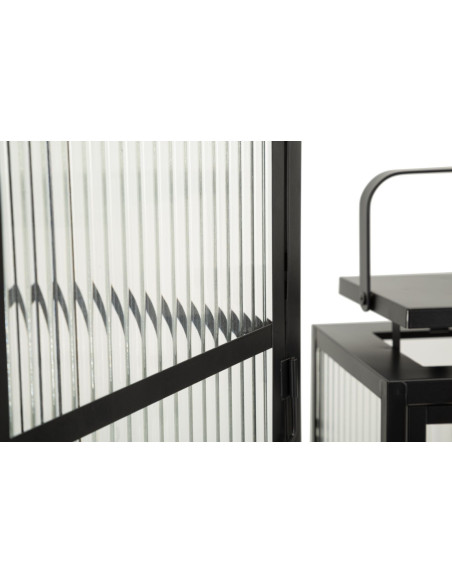 LANTERNE ANDROMEDA TRIS CM 25,5X25X50-X20,5X20X40-15,3X15X29,5 (VETRO TEMPERATO) 