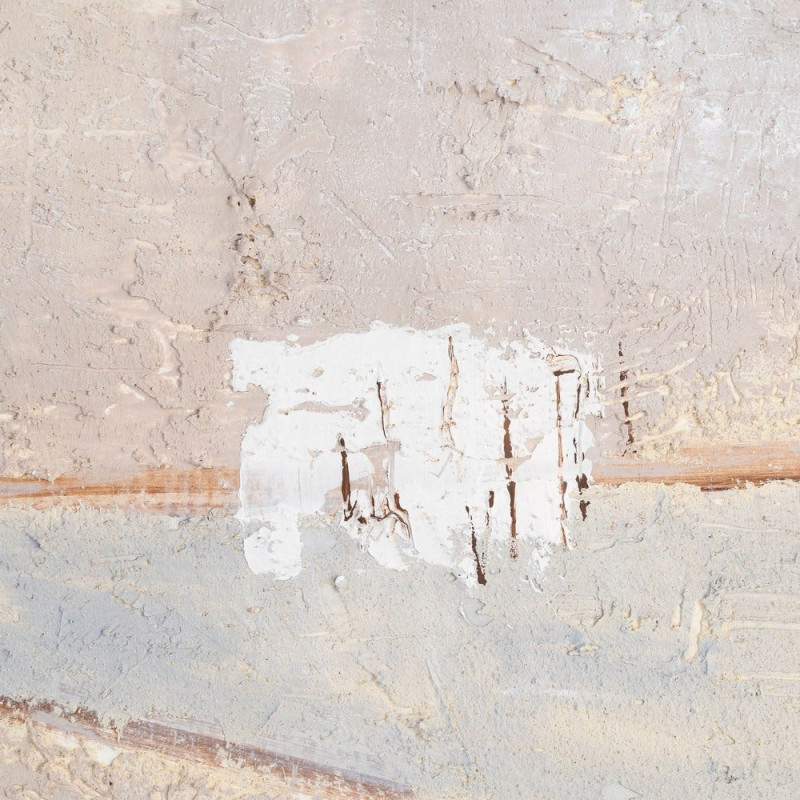 Toile murale peinte sous verre motif abstrait Cadre en bois d'ayous blanc 80x80 Sabléa 