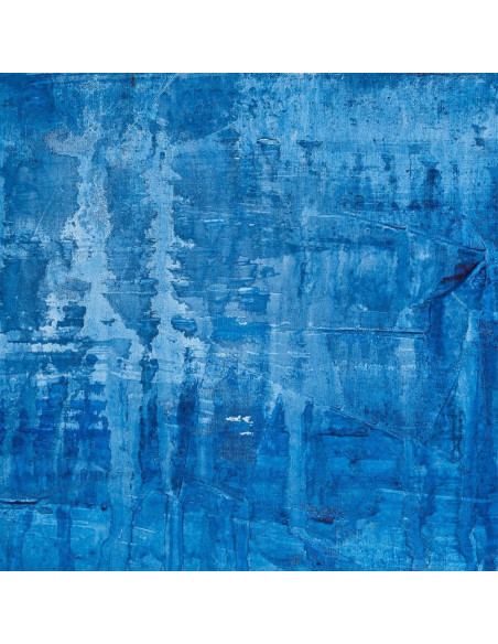 Lot de 2 Grandes Toiles murales peintes design marin 90x180 Bleu Beige Horizéna 