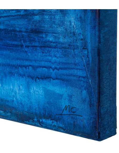 Lot de 2 Grandes Toiles murales peintes design marin 90x180 Bleu Beige Horizéna 