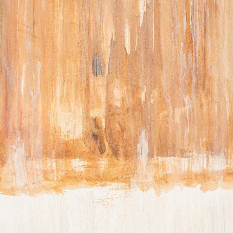 Grande Toile murale peinte design abstrait 132x162 Cadre en bois d'ayous marron foncé Beige Marron Dégradé Stratéa 