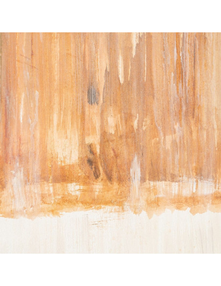 Grande Toile murale peinte design abstrait 132x162 Cadre en bois d'ayous marron foncé Beige Marron Dégradé Stratéa 