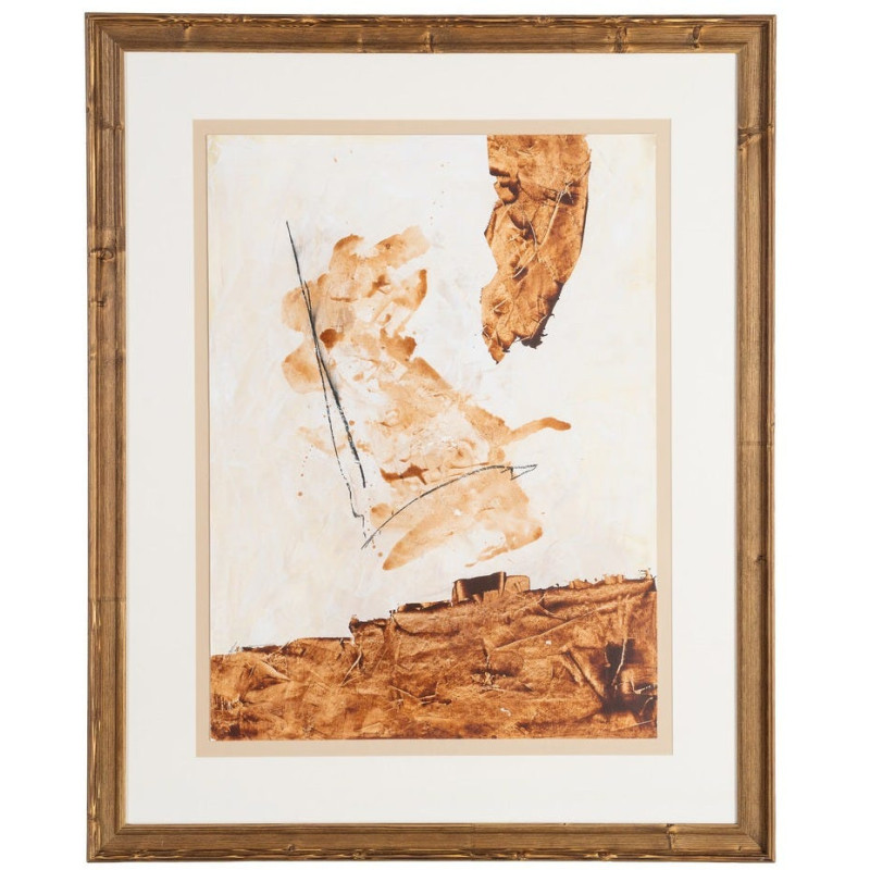 Lot de 2 Grandes Toiles murales peintes sous verre motif abstrait Cadre en bois de pin abouté 80x100 Ocréa 