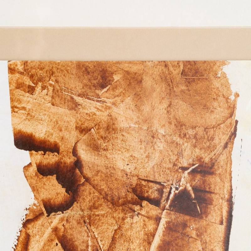 Lot de 2 Grandes Toiles murales peintes sous verre motif abstrait Cadre en bois de pin abouté 80x100 Ocréa 